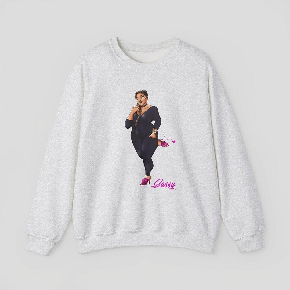 Plus Size Graphic Crewneck Sweatshirt, Cotton-Poly Fleece, Body Positive Statement, Classic Fit, Sizes S–5XL