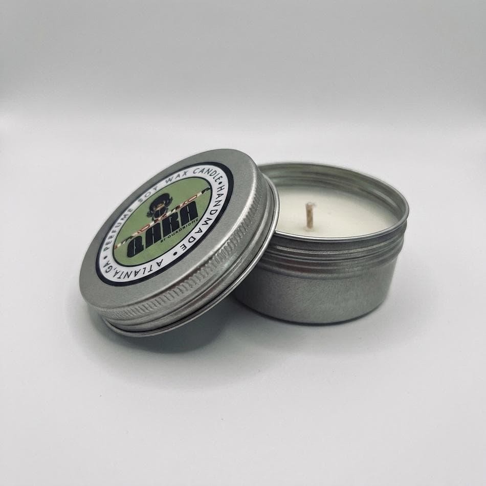EMBER & INK Travel Tin Candle, Coconut Soy Wax, Leather & Pine Scent, Clean-Burning Home Fragrance, 3 oz (85g)