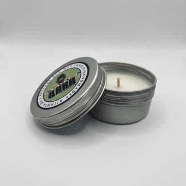 EMBER & INK Travel Tin Candle, Coconut Soy Wax, Leather & Pine Scent, Clean-Burning Home Fragrance, 3 oz (85g)