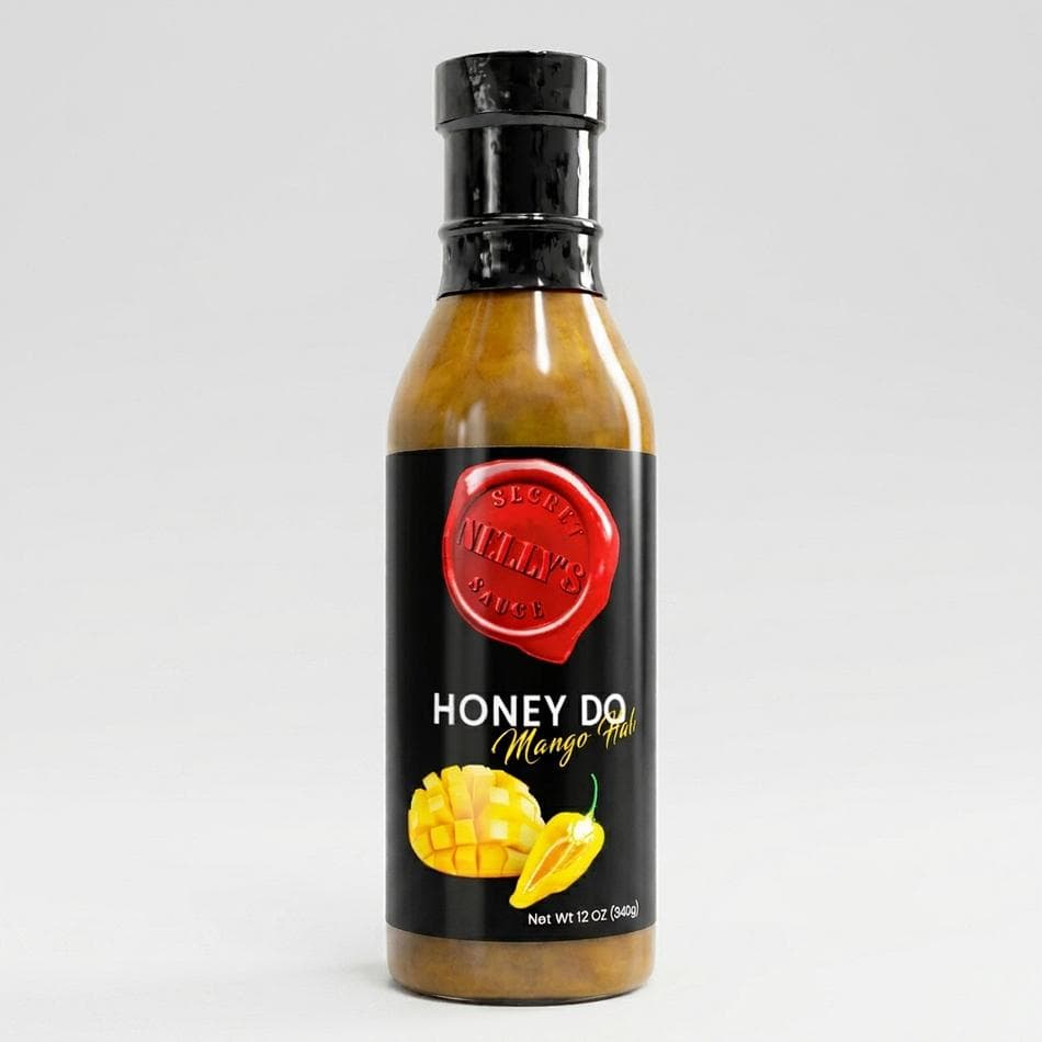 Mango Habanero Hot Sauce, Mango & Habanero Peppers, Sweet Heat Wing & BBQ Sauce, 1 Bottle