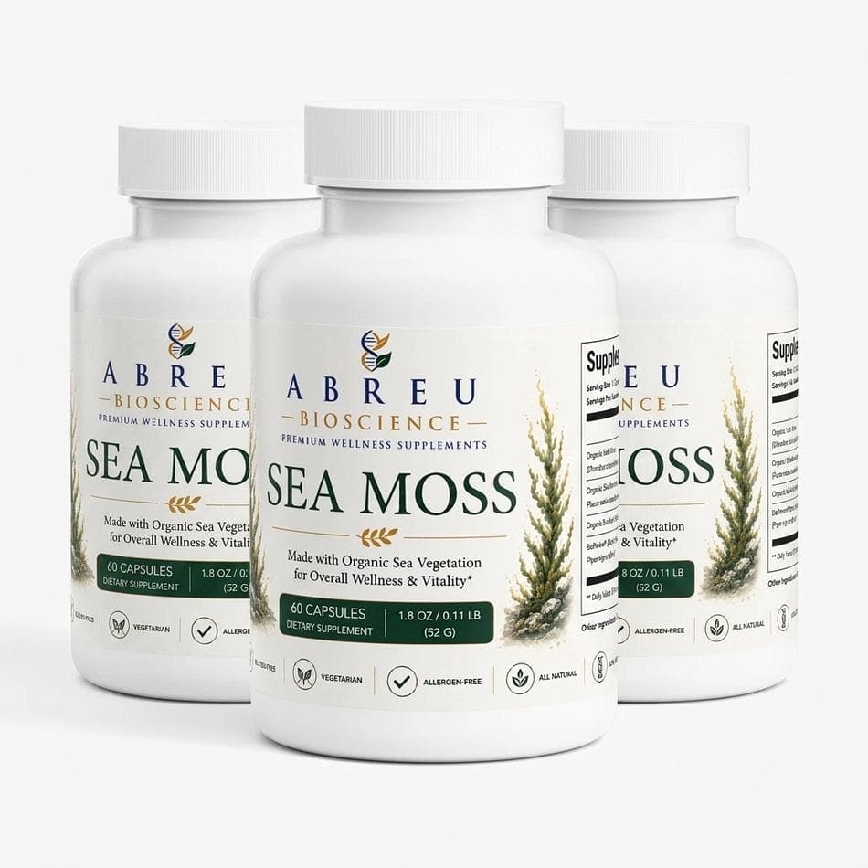 Sea Moss Capsules, Organic Irish Moss + Bladderwrack + Burdock Root, Thyroid & Immune Support, 60 Count