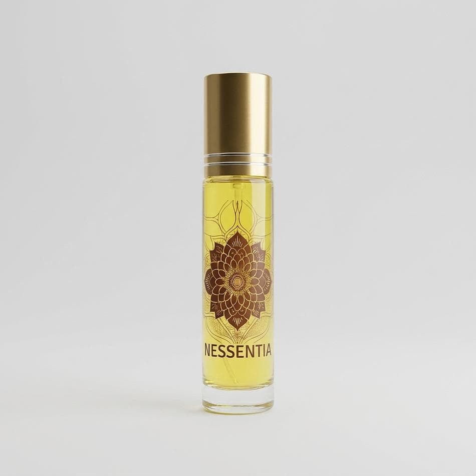 Aromatherapy Perfume Oil Roll-On, Jojoba & Bergamot, Uplifting Citrus Floral Scent, Rose Quartz Chips, 10 ml