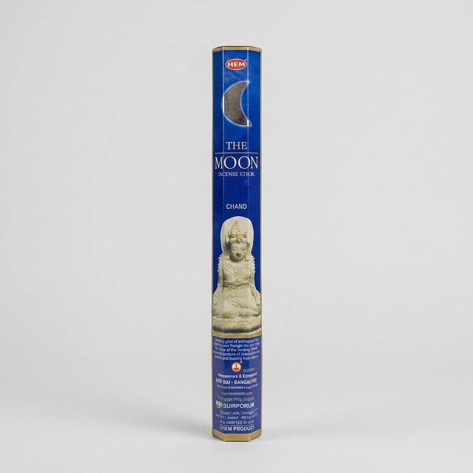 Moon Incense Sticks, HEM Hexagon Pack, Relaxation & Meditation Aroma, 20 Sticks (20g Tube)