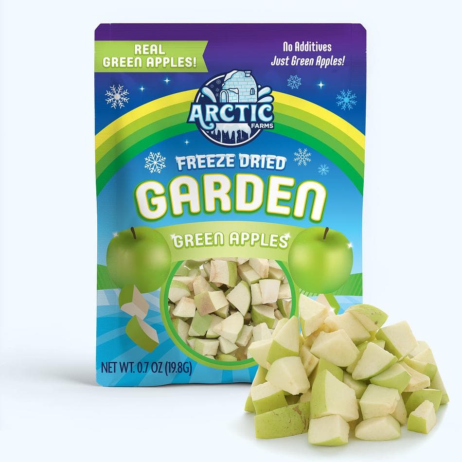 Freeze-Dried Green Delicious Apple Pieces, Bright, Tart & Refreshingly Crisp Real Fruit Snack, Resealable Bag (0.7 oz)