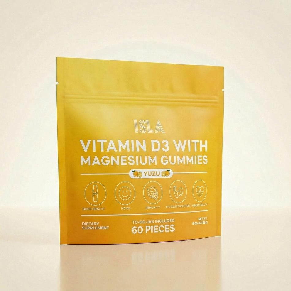 Vitamin D3 + Magnesium Citrate Gummies, Bone & Immune Support, 2000 IU D3, 150 mg Magnesium, Vegan Pectin, 60 Gummies