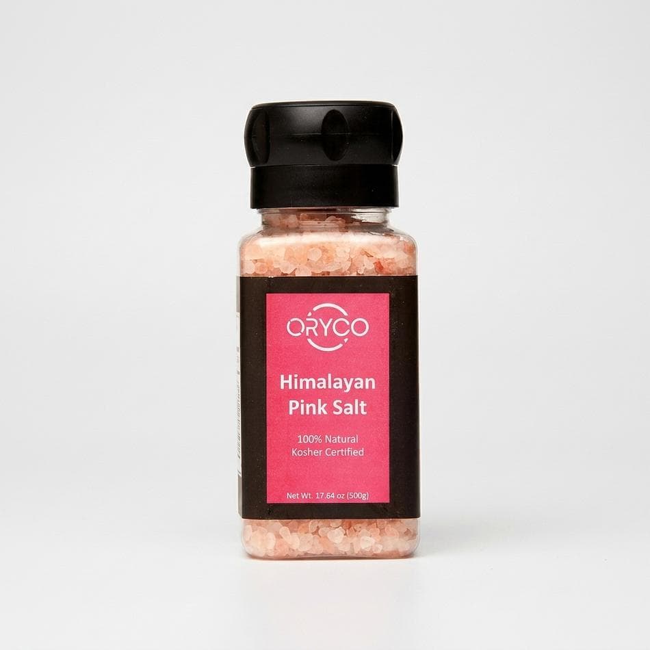 Himalayan Pink Salt Grinder, 100% Natural Coarse Crystals, Adjustable Refillable BPA-Free Bottle, 17.64 oz (500g)