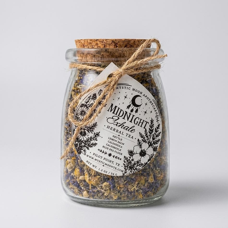 Caffeine-Free Herbal Tea, Lemon Balm & Chamomile, Stress Relief Nighttime Blend, Butterfly Pea Flower, Loose Leaf, 1 oz