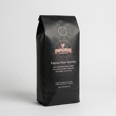 Single Origin Papua New Guinea Coffee Beans, Toffee & Cherry Citrus Notes, Air-Roasted Fresh, 1 lb Bag, Whole Bean or Ground