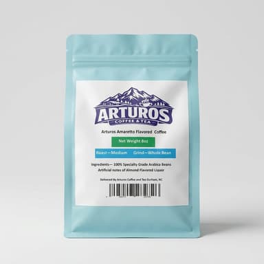 Amaretto Flavored Whole Bean Coffee, 100% Arabica Medium Roast, Almond & Marzipan Notes, 8 oz Bag