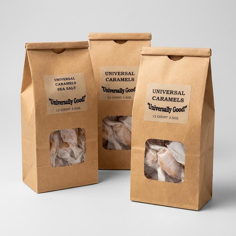Butterscotch Caramels, Real Butter & Fresh Cream, Melt-in-Your-Mouth Soft Chewy Candy, Individually Wrapped, 50-Count Bag