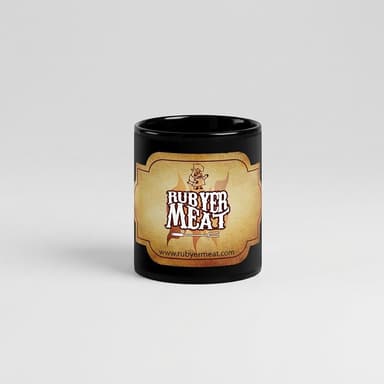 Black Glossy Ceramic Coffee Mug, Sturdy Daily Use, Microwave & Dishwasher Safe, 11oz or 15oz