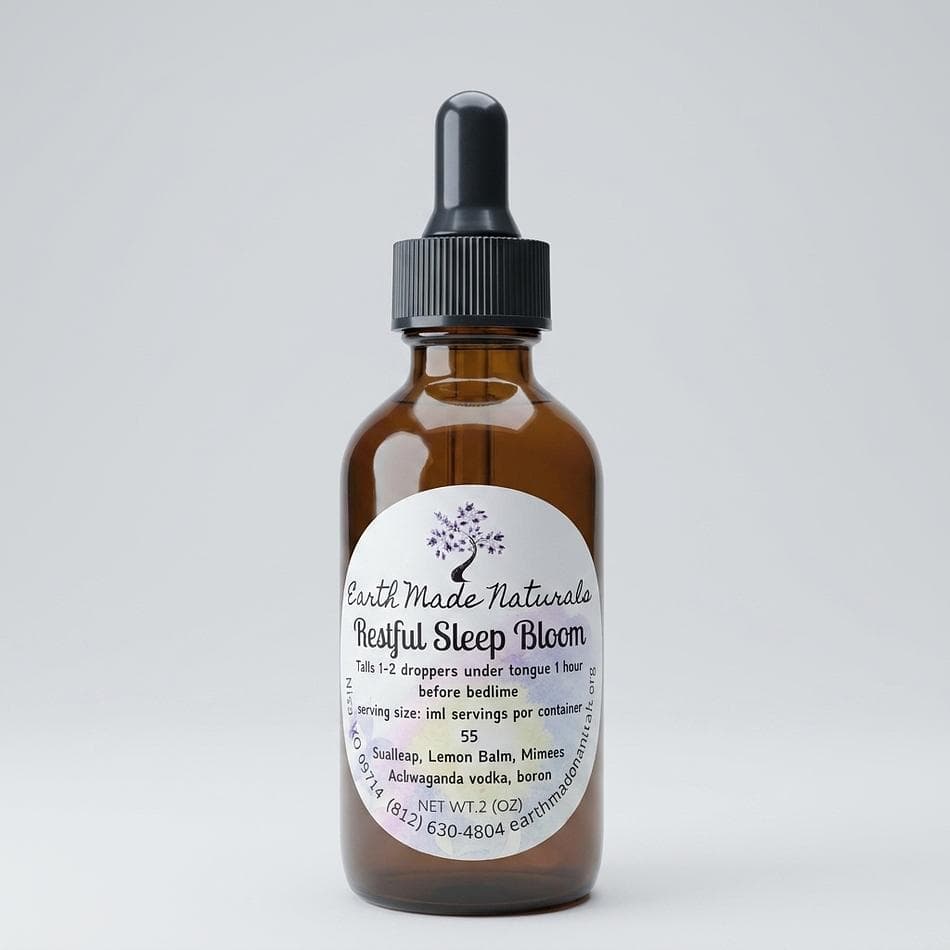 Herbal Sleep Tincture, Skullcap & Lemon Balm + Ashwagandha, Calm Nightly Wind-Down, 1 oz or 2 oz