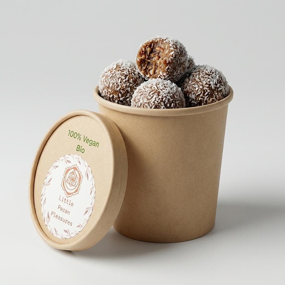 Collagen Date & Pecan Energy Balls, Coconut-Rolled, Postpartum Lactation Snack, 6-Pack