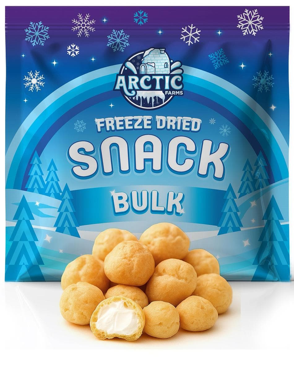 Freeze-Dried Belgian Cream Puffs, Light & Airy Crunchy Dessert Snack, Bulk Bag (15 oz)