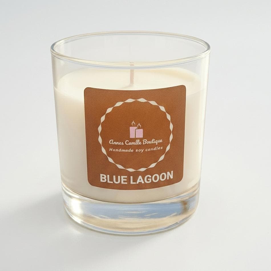 Scented Candle, Ozone & Marine Notes, Jasmine + Geranium, Amber Woods, 11 oz Jar