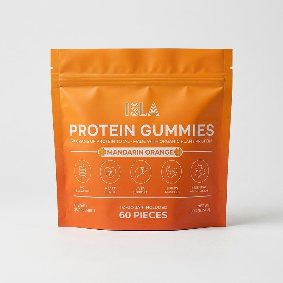 Plant-Based Protein Gummies, Pea Protein, Mandarin Orange, Won’t Melt in Heat, 2-Pack Bundle (2 x 60 Gummies)