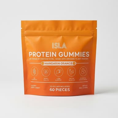 Plant-Based Protein Gummies, Pea Protein, Mandarin Orange, Won’t Melt in Heat, 2-Pack Bundle (2 x 60 Gummies)