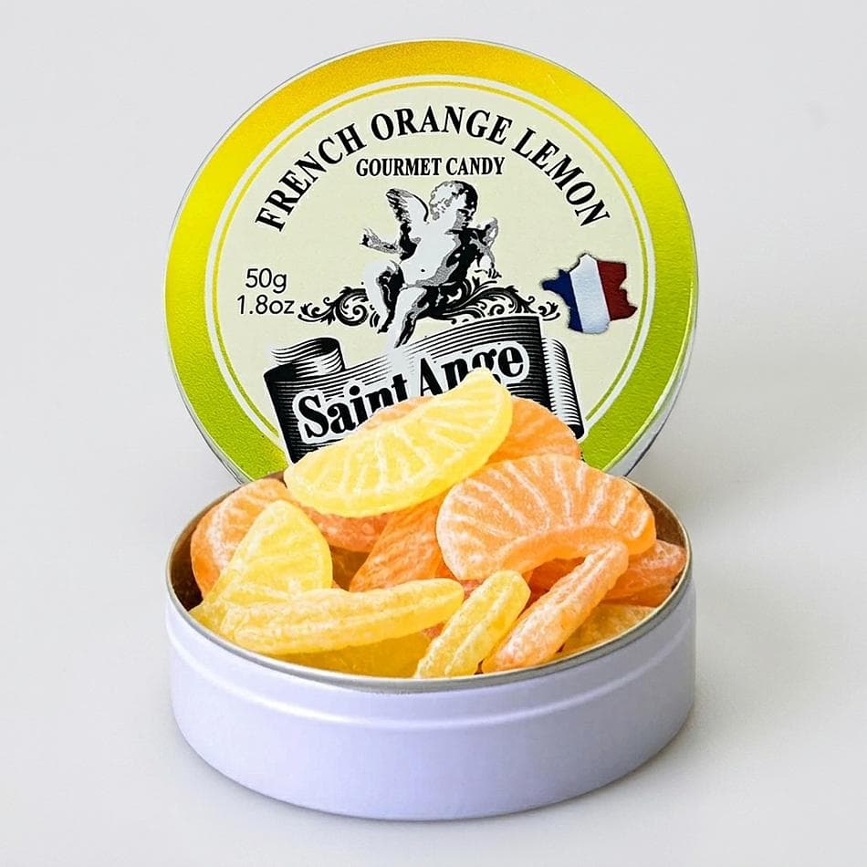 French Hard Candy Pastilles, Orange & Lemon, Artisan Copper-Kettle Cooked, 1 Pack