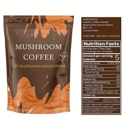 Instant Mushroom Coffee with Turkey Tail and Tremella Extracts - Energize and Hydrate | 6.35 oz|-5