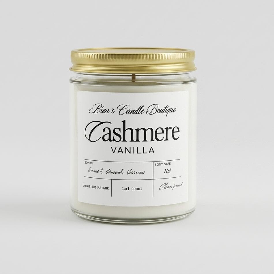 Scented Jar Candle, Cashmere Wood & Vanilla, Cozy Relaxing Aroma, Single Candle (Size Not Listed)