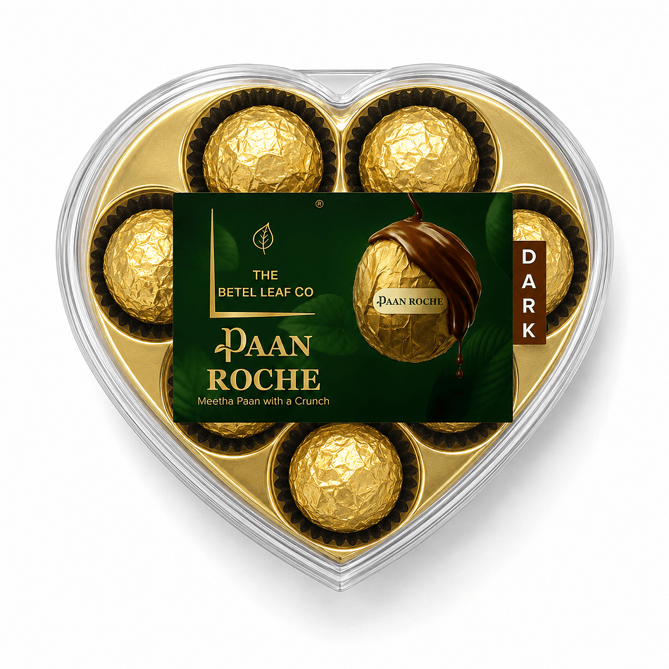 Paan Chocolate Truffles, Meetha Paan Center & Wafer Crunch, Dark Chocolate Roche Bites, 5-Pack