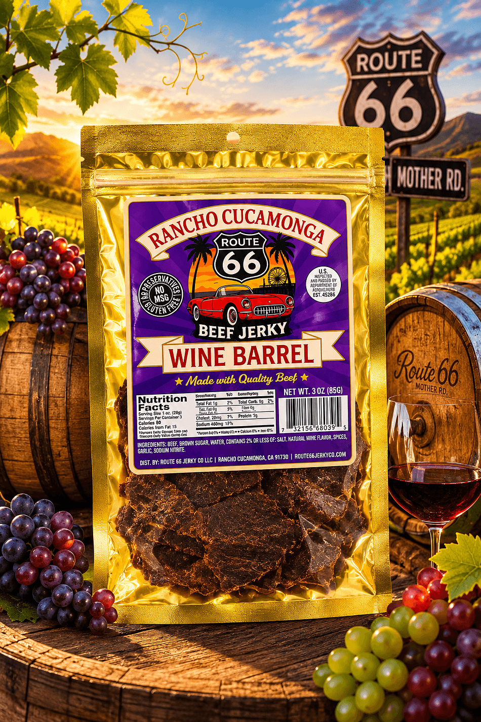 Rancho Cucamonga Wine Barrel Traditional Beef Jerky