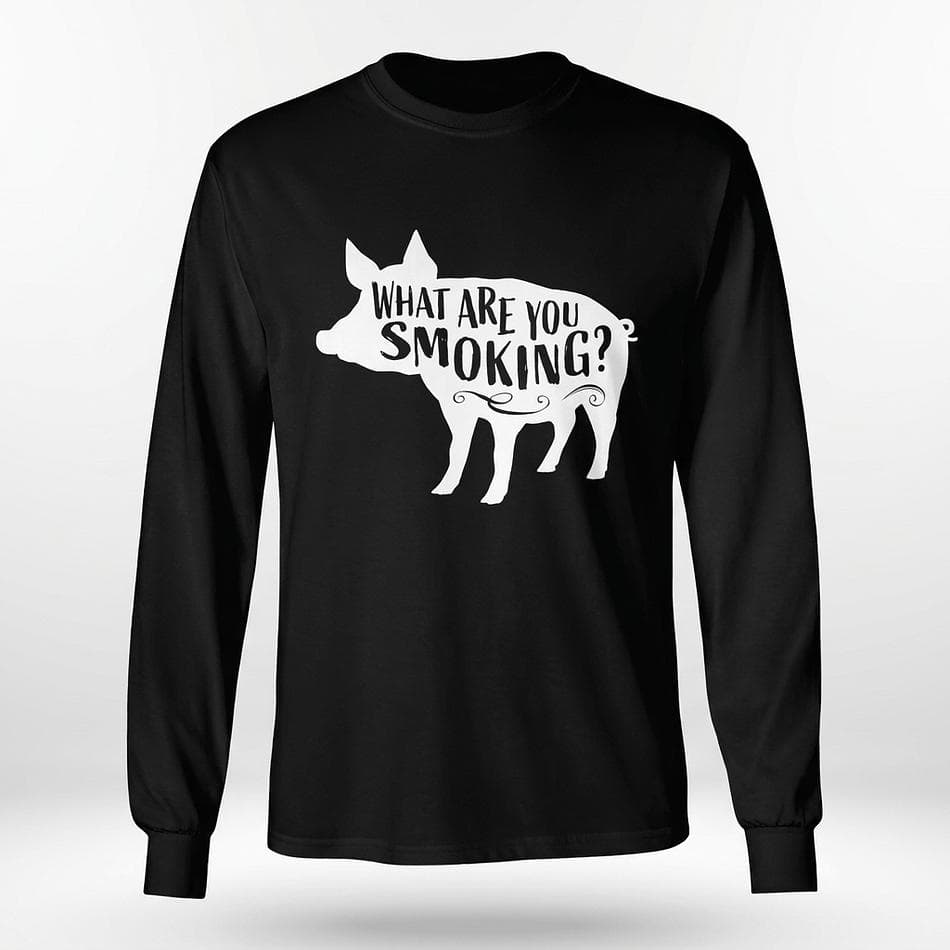 BBQ Long Sleeve Graphic T-Shirt, Smoked Pork Pig Design, Pitmaster Humor, Unisex Fit, Sizes XS–2XL
