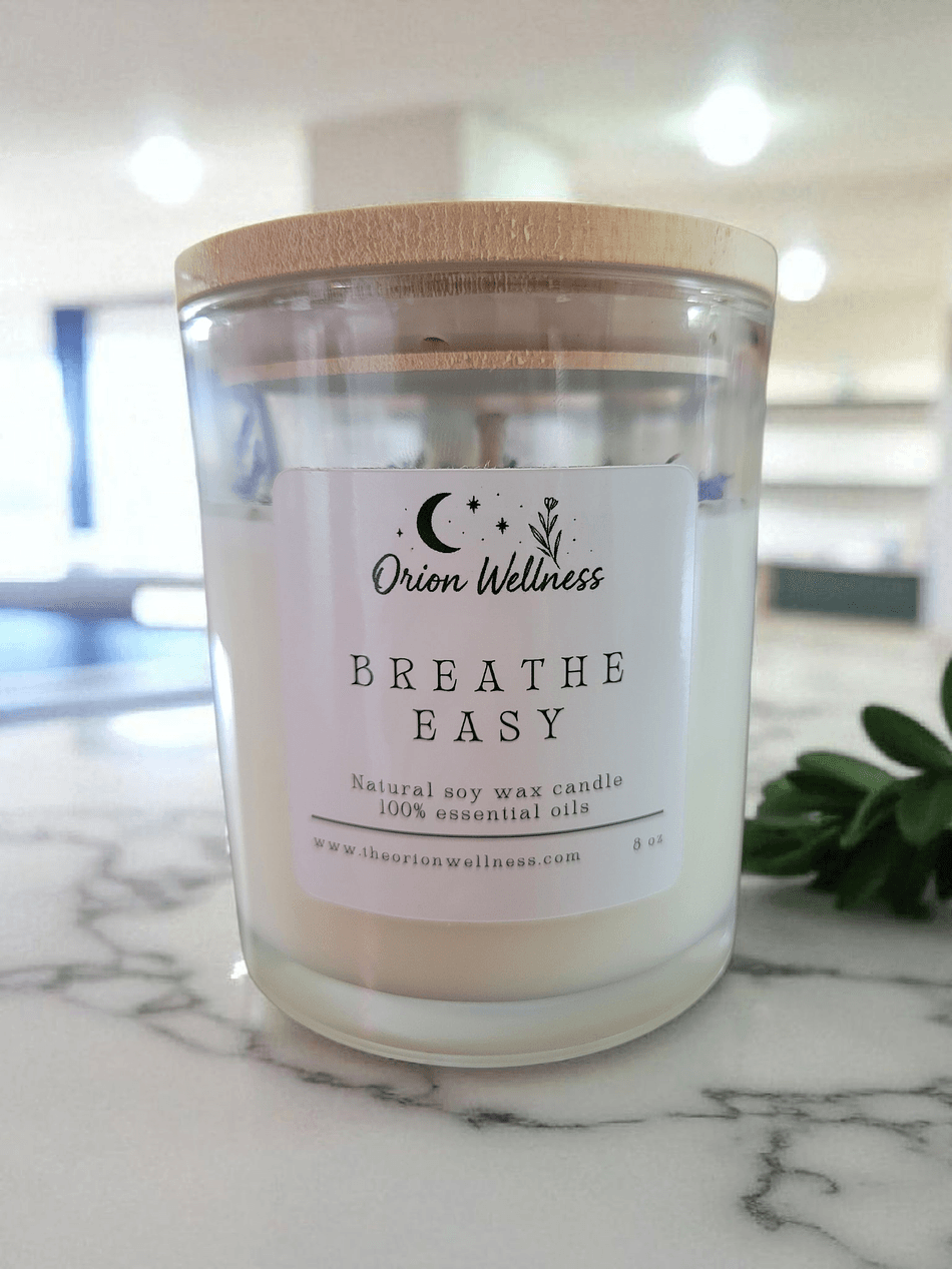 Soy Wax Aromatherapy Candle, Eucalyptus Peppermint & Tea Tree, Clean-Burning Fresh Air Scent, 8 oz Jar