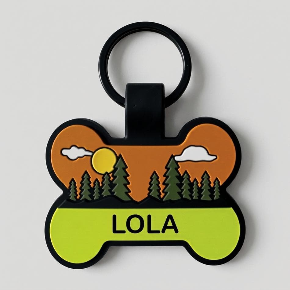 QR Code Silicone Pet ID Tag, Water & Dust Resistant, No App Needed, Battery-Free, Bone Shape, 1-Pack