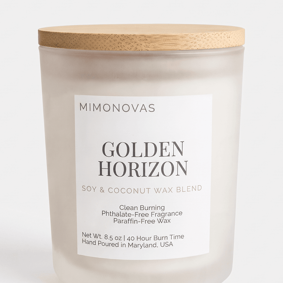 Luxury Scented Candle, Soy & Coconut Wax, Bamboo Citrus Musk, Clean-Burning Cotton Wick, 8.5 oz Frosted Glass