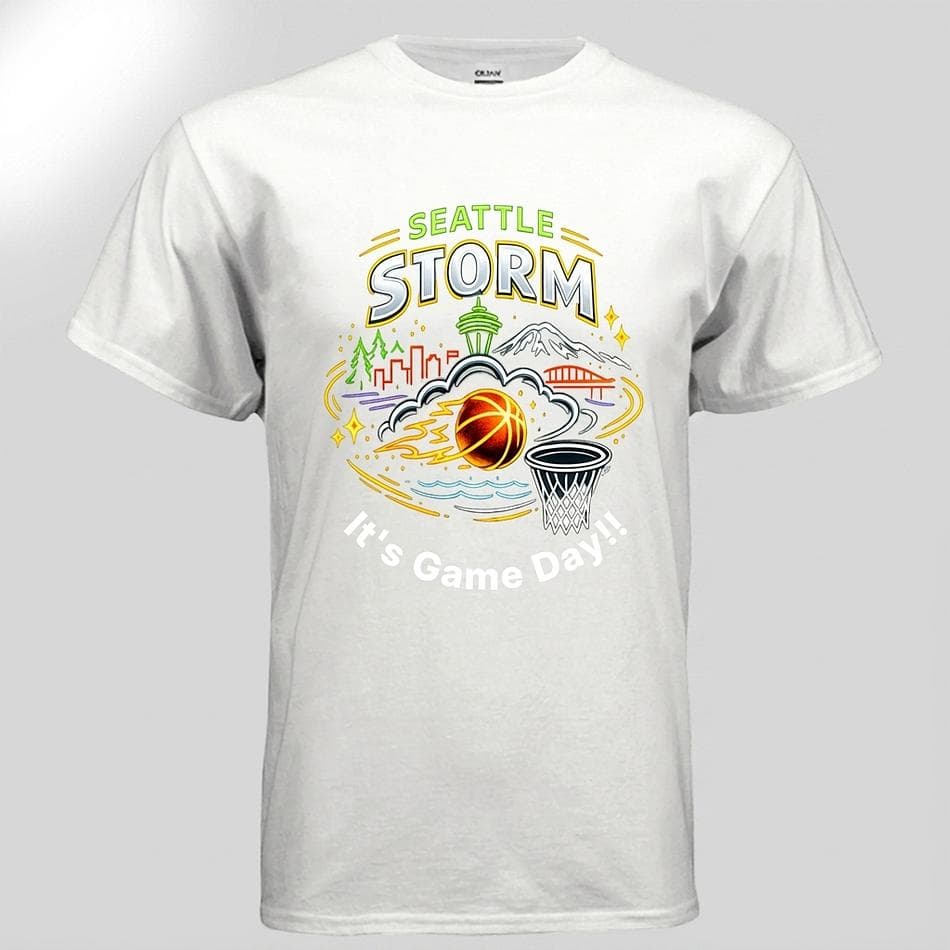Seattle Storm Fan T-Shirt, 100% Cotton Gildan G500, Classic Fit Game Day Tee, 5.3 oz, Unisex S–5XL