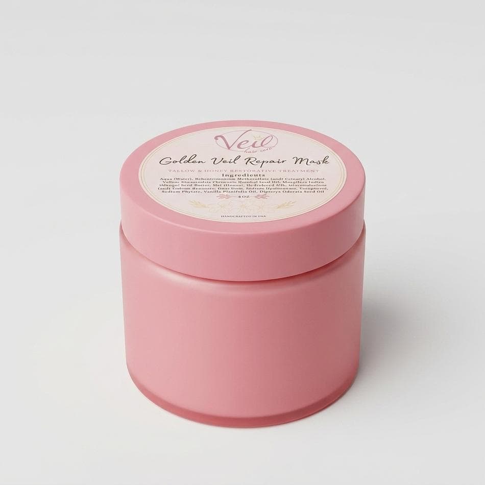 Hair Repair Mask, Grass-Fed Tallow & Raw Honey, Deep Moisture for Dry/Damaged Hair, With Jojoba Oil & Silk Protein, 4 oz