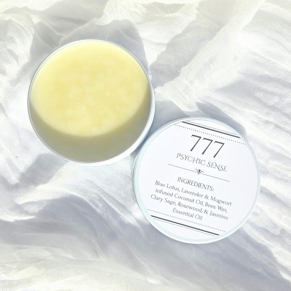 Angel Number 777 ~ Psychic Sense Balm Infused with Mugwort & Blue Lotus scented with Clary Sage + Rosewood + Jasmine