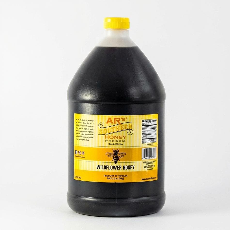 Raw Wildflower Honey, 100% Pure & Unpasteurized, Floral Flavor, 1 Gallon Jug (12 lb)