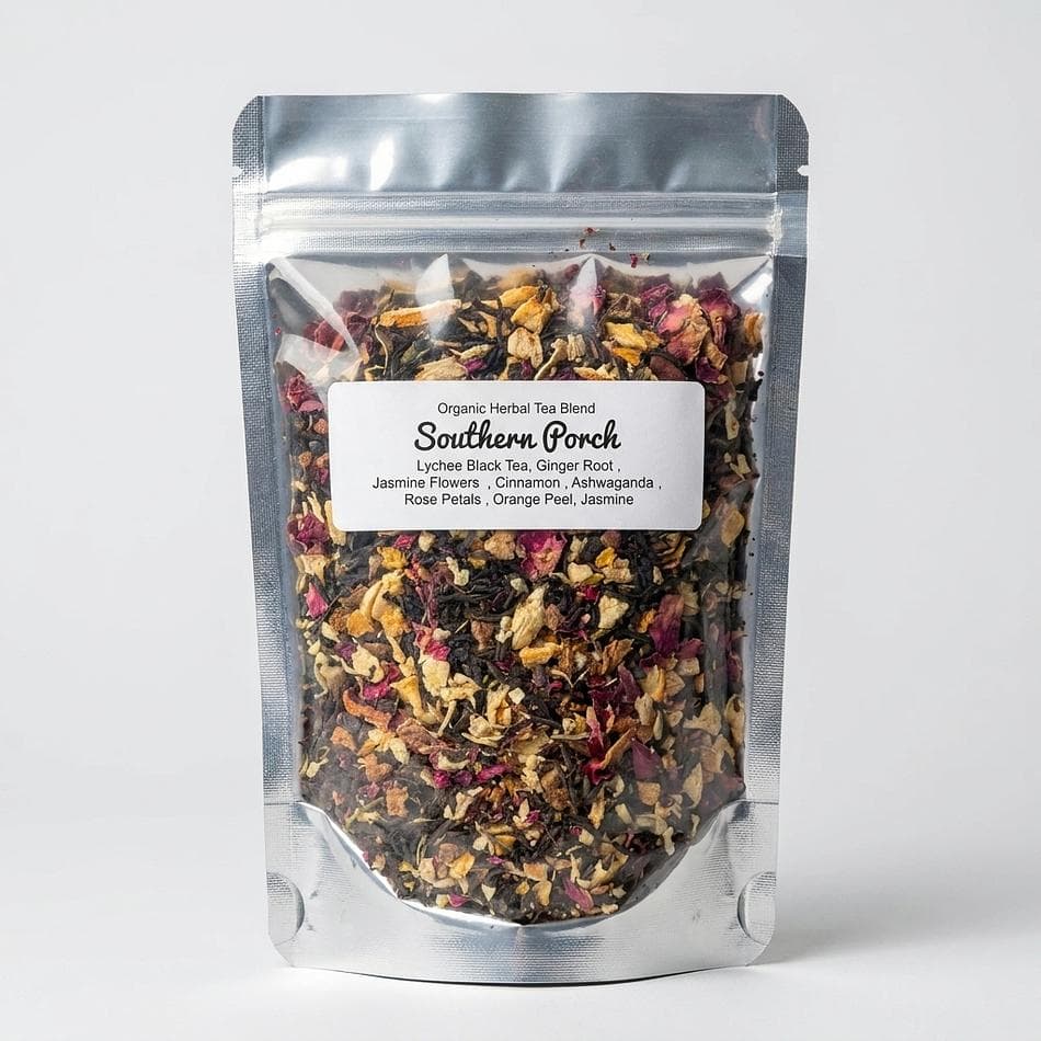 Lychee Jasmine Black Tea, Ginger & Cinnamon, Rose + Orange Peel, Calm & Digestive Support, Loose Leaf Blend (Size TBD)