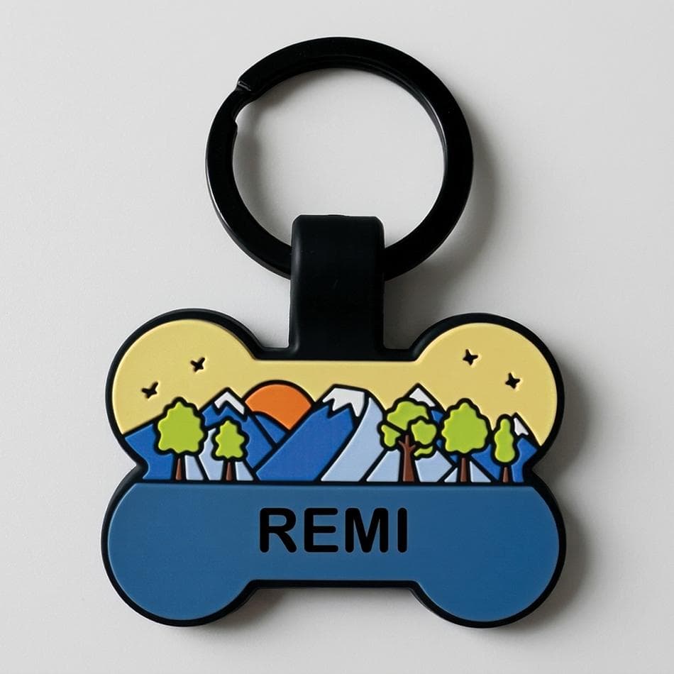 Smart QR Pet ID Tag, Premium Silicone, GPS Found Alerts, Waterproof, No App, Bone Shape, 1 Tag