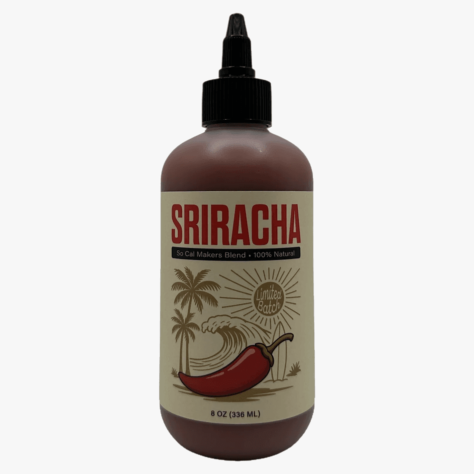 Fermented Sriracha Sauce, Chili Peppers & Garlic, Clean Bold SoCal Flavor, 8 oz Squeeze Bottle, Limited Batch
