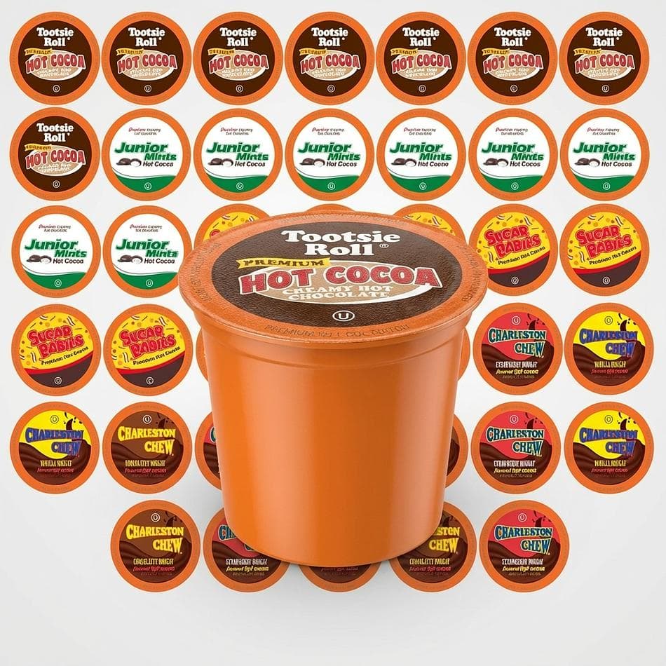 Hot Cocoa Pods Variety Pack, Candy Flavors (Tootsie Roll, Junior Mints), Keurig 2.0 Compatible, 40 Count Single-Serve Cups