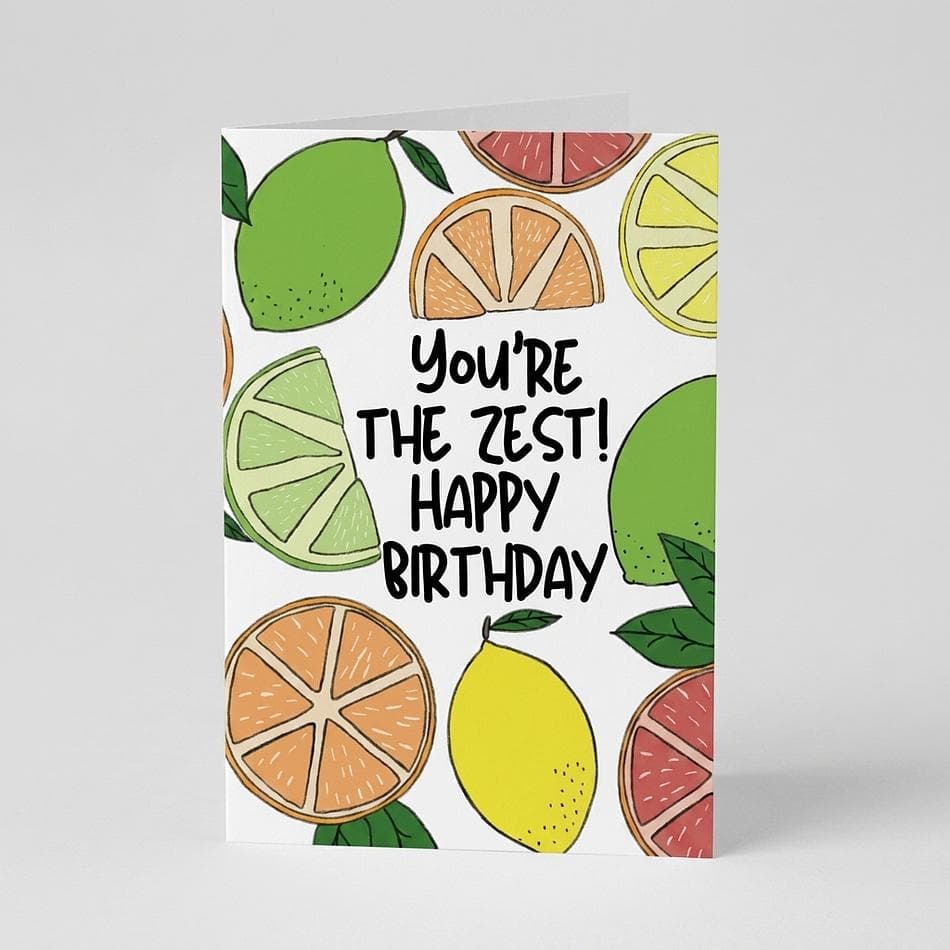 Recycled Birthday Greeting Card, 100% Recycled Paper, Blank Inside, A2 Folded Card + Kraft Envelope, 1-Pack