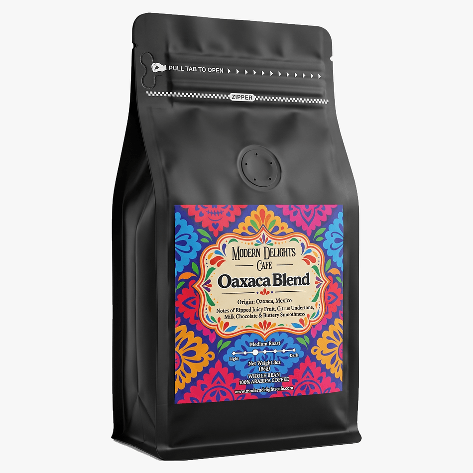 Medium Roast Coffee, Oaxaca Mexico Beans, Citrus & Milk Chocolate Notes, Buttery Smooth Finish, 3 oz Bag
