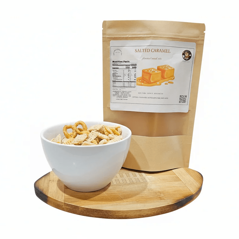 Salted Caramel Snack Mix, Caramel Glaze & Sea Salt, Sweet & Salty Crunch, 2.5 oz Bag (Nut-Free Option)