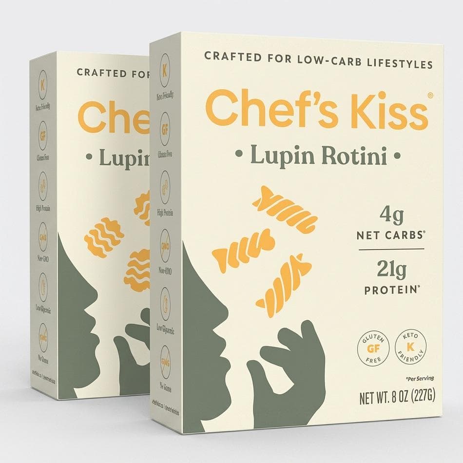 Lupin Protein Pasta Variety Pack, Chocho Lupin Blend, High Protein & Fiber, Rotini + Strozzapreti, 4-Box Mixed Case