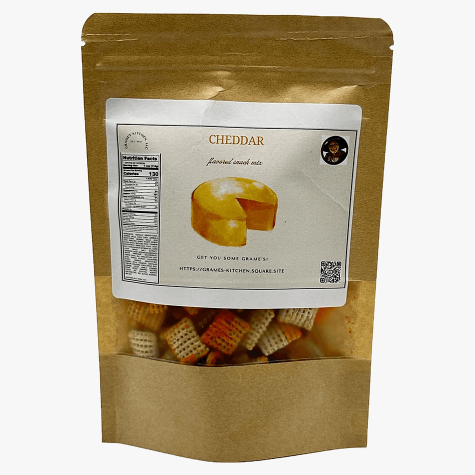 Cheddar Snack Mix, Cereals & Pretzels, Creamy Sharp Cheddar Seasoning, Nut-Free Option, 2.5 oz Bag