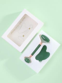 1pc Facial Roller Massager 1pc Gua Sha Board-17