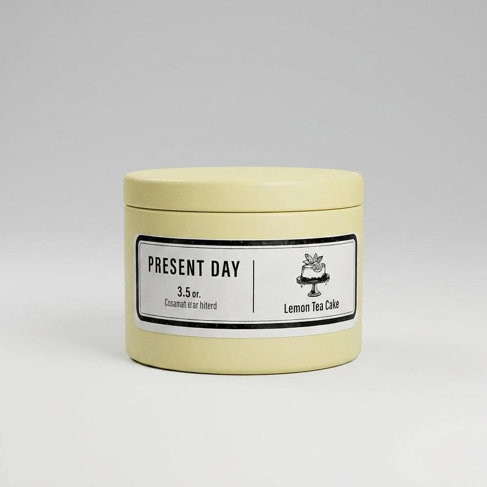 Lemon Vanilla Bakery Scented Candle, Coconut Wax Blend, Bright Citrus Throw, 3 oz Travel Tin, 15+ Hour Burn