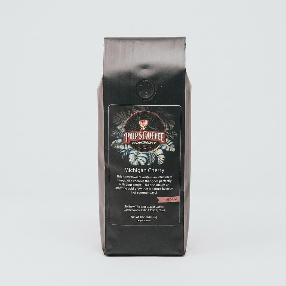 Cherry Flavored Coffee, Sweet Cherry Notes, Medium Roast, Air-Roasted, 1 lb Bag, Whole Bean or Ground, Regular or Decaf