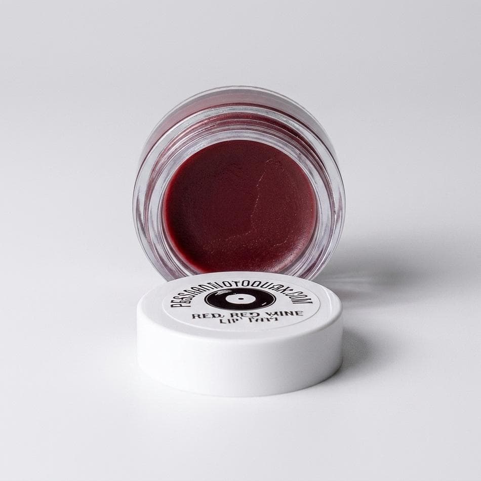 Lip & Cheek Tint Balm, Beeswax & Plant Oils, Sheer Buildable Wine Red, 1 oz Jar