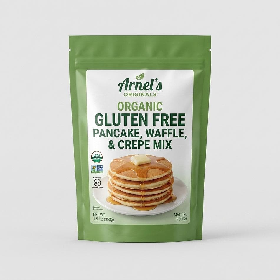 Gluten-Free Pancake & Waffle Mix, USDA Organic, Vegan, Non-GMO, Fluffy Breakfast Batter, 2 lb Bag