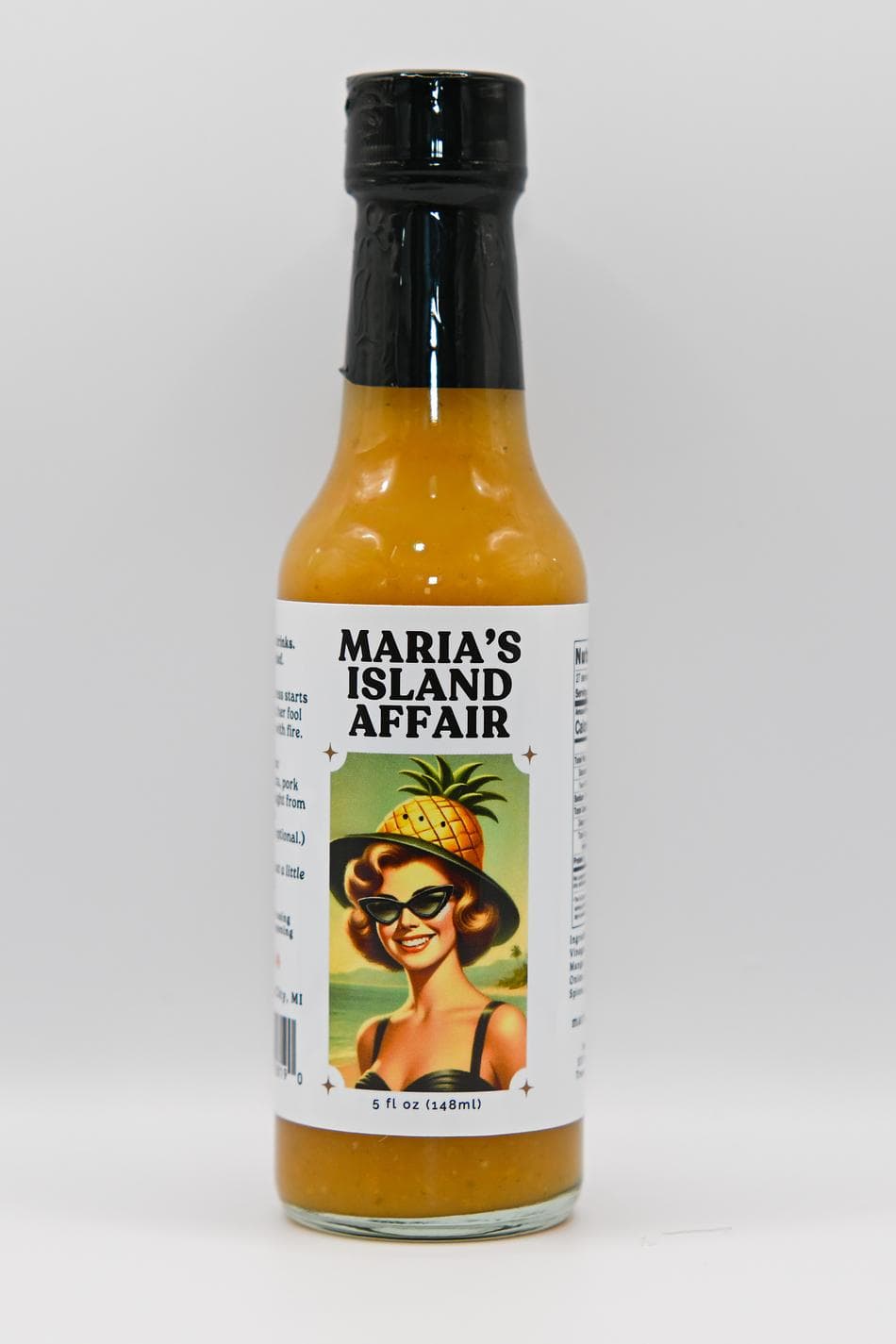 Pineapple Mango Habanero Hot Sauce, Lime & Garlic, Sweet Tropical Heat, 5 oz Bottle