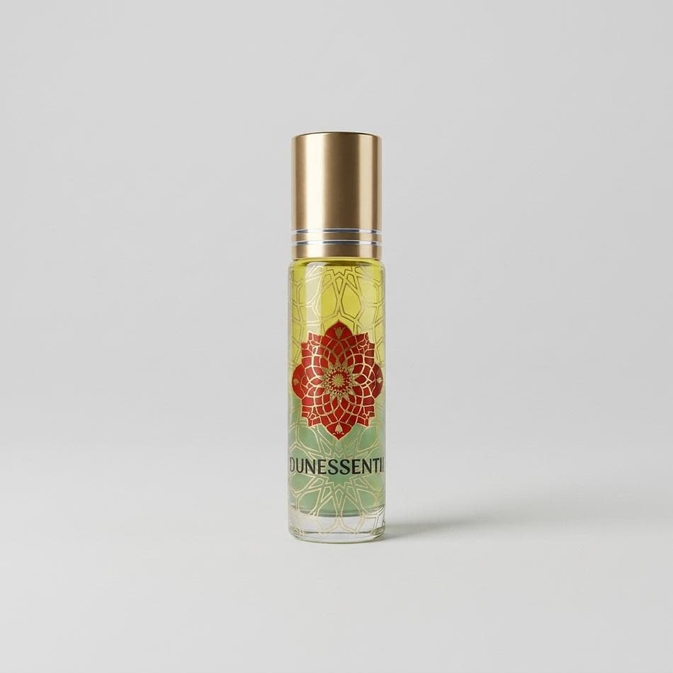 Aromatherapy Roll-On Perfume Oil, Lemongrass & Jojoba, Uplifting Fresh Scent, Peridot Crystal Chips, 10 ml